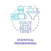 Statistical programming blue gradient concept icon. Advanced analysis of information. Data analyst skill abstract idea thin line illustration. Isolated outline drawing. vector