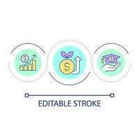 Increase deposit profit loop concept icon. Investment and savings. Payments for college abstract idea thin line illustration. Isolated outline drawing. Editable stroke. vector