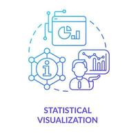 icono de concepto de gradiente azul de visualización estadística. presentación visual. analista de datos habilidad idea abstracta ilustración de línea delgada. dibujo de contorno aislado. vector