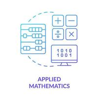 Applied mathematics blue gradient concept icon. Computer science. Machine learning engineer skill abstract idea thin line illustration. Isolated outline drawing. vector