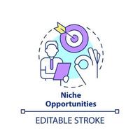 Niche opportunities concept icon. Executive coaching trend abstract idea thin line illustration. Goals setting. Isolated outline drawing. Editable stroke. vector