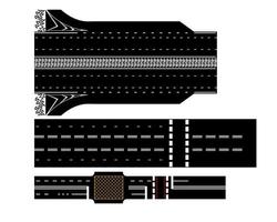 schematic representation of three roads with markings vector