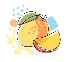 Yummy Mango on abstract background. vector