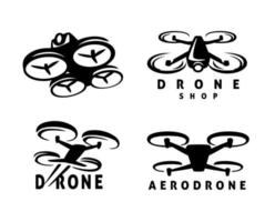 emblema de diseño de quadrocopter de drones de video. vector