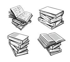 Hand drawn illustration in sketch style books. vector