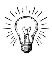 Vector Sketch Drawing Illustration of Light bulb - Stock Illustration  [41550888] - PIXTA