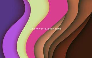 fondo de capas superpuestas onduladas de corte de papel púrpura, rosa y marrón abstracto. eps10 vector