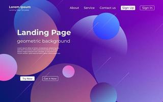 abstract creative purple colorful geometric landing page background. trendy gradient shapes composition. Eps10 vector. vector