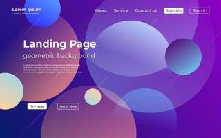 abstract creative purple colorful geometric landing page background. trendy gradient shapes composition. Eps10 vector. vector