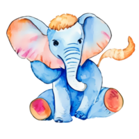 elefante cartone animato acquerello png