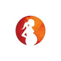 Pregnant woman logo. pregnant women vector icon template.