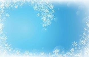fondo de copo de nieve azul minimalista vector