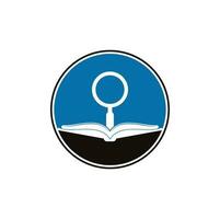 Book Search Logo Template Design Vector. Find book logo design template. Book icon with magnifying glass combination vector