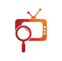 Find Channel Logo Template Design Vector. Searching tv channel logo template illustration. TV channel search logo vector icon