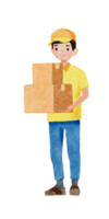 watercolor illustration delivery man png