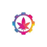 diseño del logotipo del concepto de equipo de cannabis. icono de vector de logotipo de naturaleza de hoja de cannabis