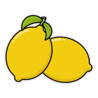Drawn yellow lemon in a minimalist style png