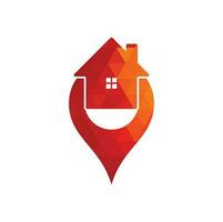 House point logo vector. Pin icon with home combination. Creative gps map point location symbol concept. vector