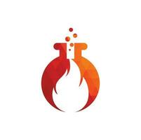 plantilla de diseño de logotipo de laboratorio de incendios. combinación de logo de laboratorio y fuego. vector