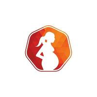 logotipo de mujer embarazada. Plantilla de icono de vector de mujeres embarazadas.