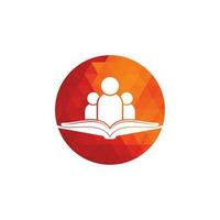 Book and people logo concept. Education logo, people and book icon. vector