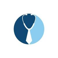 Medical job logo design template. Medical jobs logo inspiration with tie and stethoscope logo design. vector