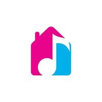 MUSIC HOME ICON LOGO VECTOR. vector