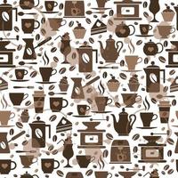 Coffee seamless pattern with a cups. vector