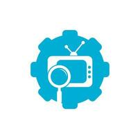 Find Channel gear shape concept Logo Template Design Vector. TV channel search logo vector icon