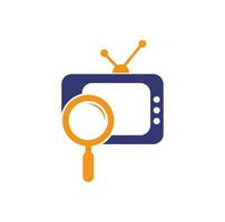 encontrar vector de diseño de plantilla de logotipo de canal. búsqueda de ilustración de plantilla de logotipo de canal de televisión. icono de vector de logotipo de búsqueda de canal de televisión