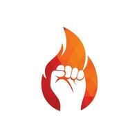 Fire Fist Logo Vector. Revolution Protest Flame Fist Symbol. Web Icon Logo Template Design Element. vector