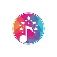 diseño del logo del árbol de la música. símbolo o icono de música y eco. icono de nota musical combinado con icono de forma de árbol vector