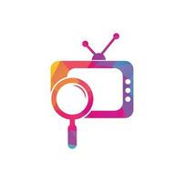 Find Channel Logo Template Design Vector. Searching tv channel logo template illustration. TV channel search logo vector icon