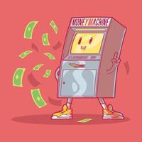 The Money Machine vector illustration. Finance, technology, funny design concept.