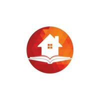 Book house logo design template. House and book logo vector icon