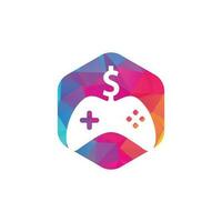 Money Game Logo. joystick money game online Creative logo design vector