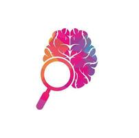 encontrar vector de diseño de estilo plano de plantilla de diseño de logotipo de cerebro. icono de diseño del logotipo del cerebro de búsqueda.