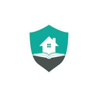 Book house logo design template. House and book logo vector icon