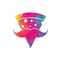 plantilla de diseño de logotipo de bigote de pizza. Mr pizza logo diseño concepto vector icono.