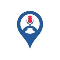 Call Podcast gps shape concept Icon Logo Design Element. Phone podcast logo design vector