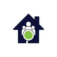 People finder house shape logo. Magnifying glass logo. loupe and people logo design icon vector