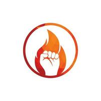 Fire Fist Logo Vector. Revolution Protest Flame Fist Symbol. Web Icon Logo Template Design Element. vector