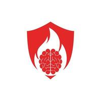 Fire brain vector logo design.