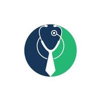 Medical job logo design template. Medical jobs logo inspiration with tie and stethoscope logo design. vector