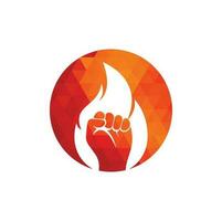 Fire Fist Logo Vector. Revolution Protest Flame Fist Symbol. Web Icon Logo Template Design Element. vector