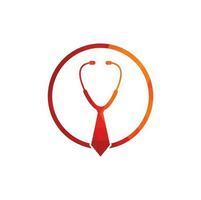 Medical job logo design template. Medical jobs logo inspiration with tie and stethoscope logo design. vector
