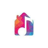 MUSIC HOME ICON LOGO VECTOR. vector