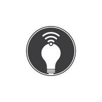 Wifi bulb logo vector design illustration. Lightbulb logo design combined with wifi symbol vector