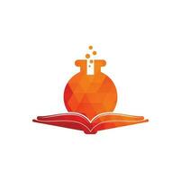 vector de diseño de plantilla de logotipo de laboratorio de libro. icono del logotipo de la ciencia del libro.