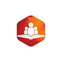 Book and people logo concept. Education logo, people and book icon. vector